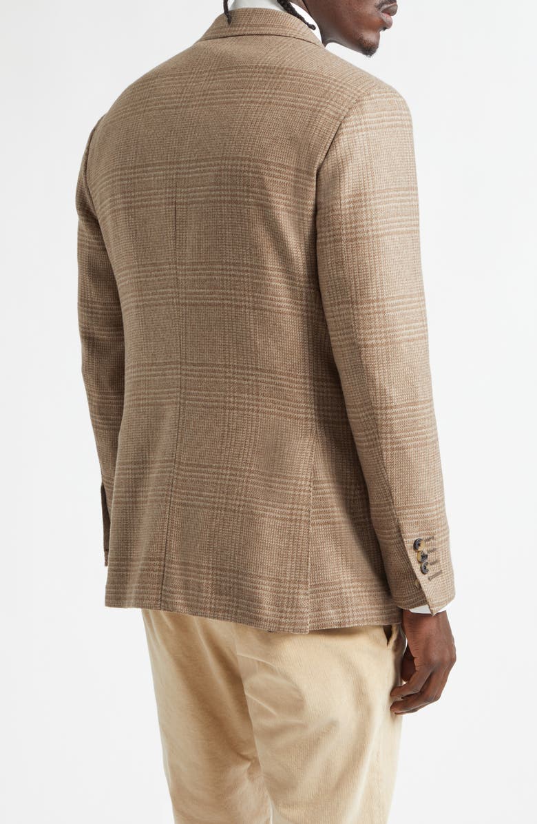 Thom Sweeney Unstructured Single Breasted Plaid Cashmere Sport Coat, Alternate, color, Oat Pow