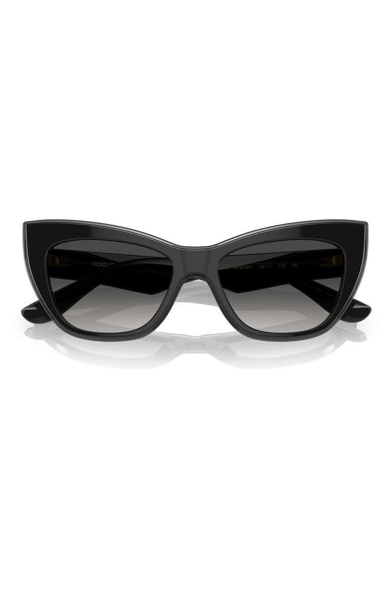54mm Cat Eye Sunglasses, Alternate, color, BLACK/ TRANSPARENT GREY