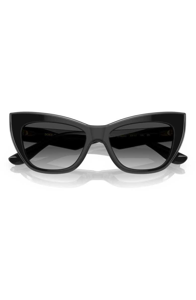 Dolce&Gabbana 54mm Cat Eye Sunglasses, Alternate, color, Black/ Transparent Grey