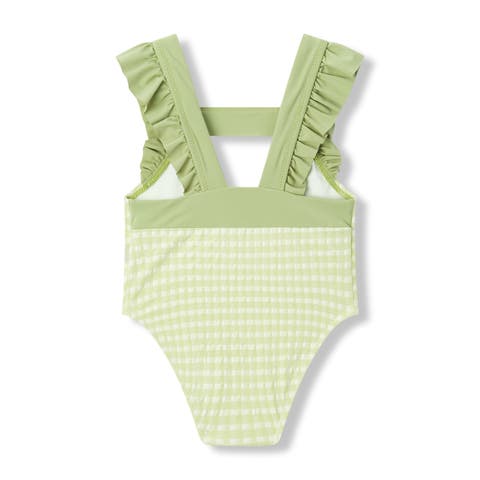 Ruffle Square Neck Swimsuit (Toddler)