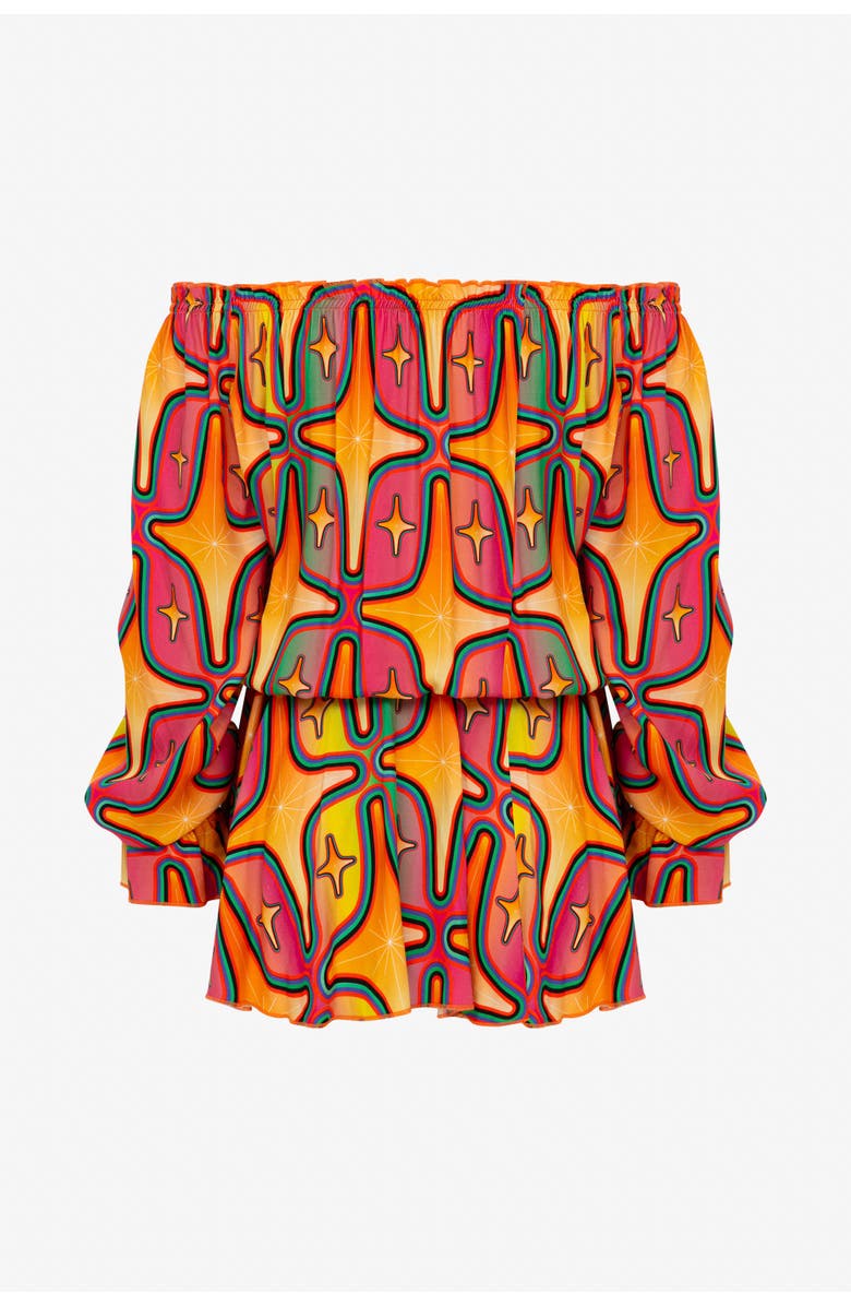 Je Te Veux Sirius Starry Print Off-Shoulder Mini Dress, Alternate, color, Multicolor