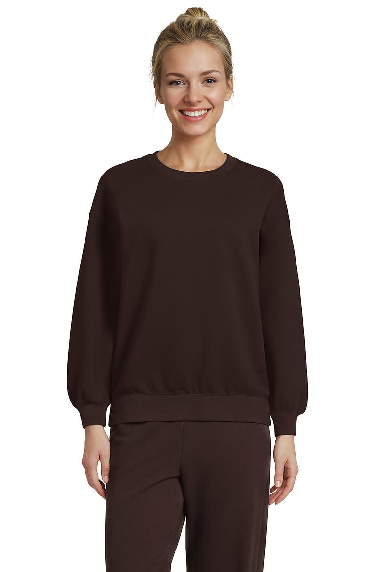 Serious Sweats Relaxed Long Sleeve Crew Neck Sweatshirt - Set Top, Main, color, Rich Seal Brown