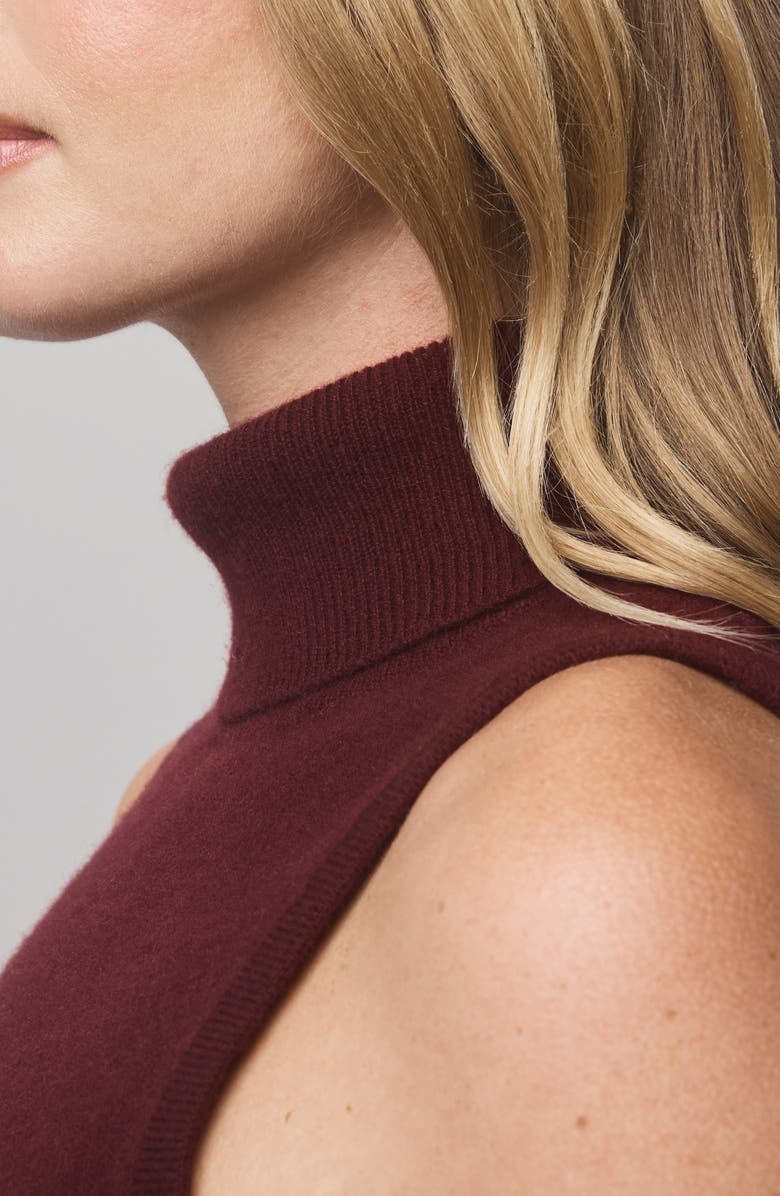 Splendid Tori Sleeveless Turtleneck Cashmere Sweater, Alternate, color, Rosewood