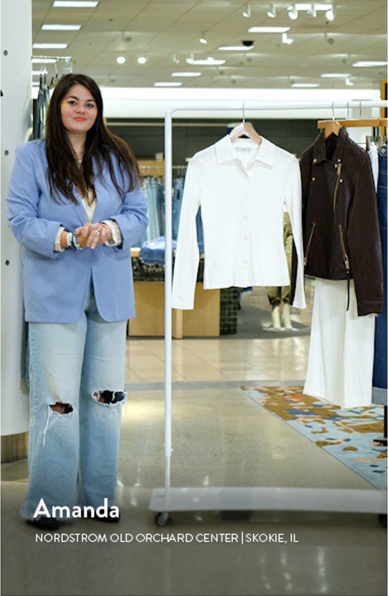 Knit Cotton Blend Button-Up Shirt, sales video thumbnail