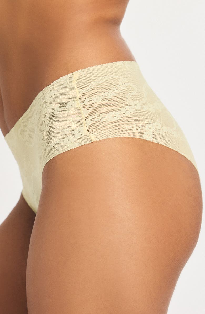 SAVAGE X FENTY No-Show Lace Hipster Briefs, Alternate, color, Buttercreme