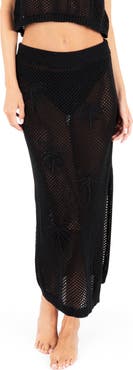 Hurley Embroidered Open Knit Midi Skirt