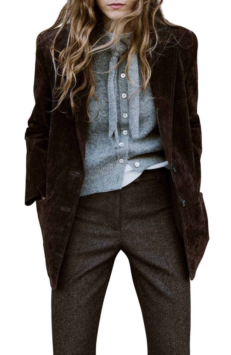 MANGO Short Sleeve Cardigan with Front Tie, Main, color, 