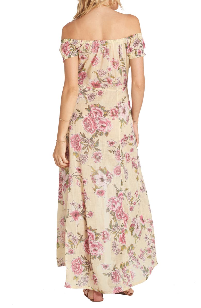 Billabong Linger Here Off the Shoulder Maxi Dress, Alternate, color, 
