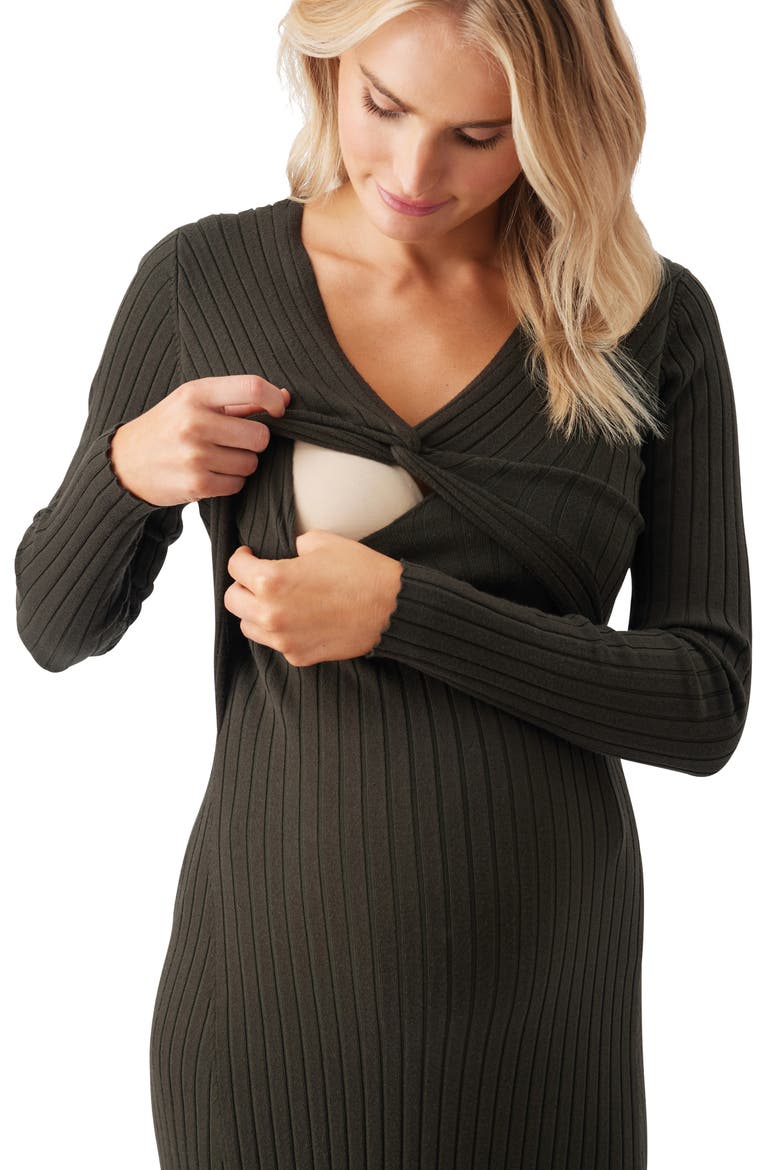 Remi Knit Nursing Dress, Alternate, color, Ivy