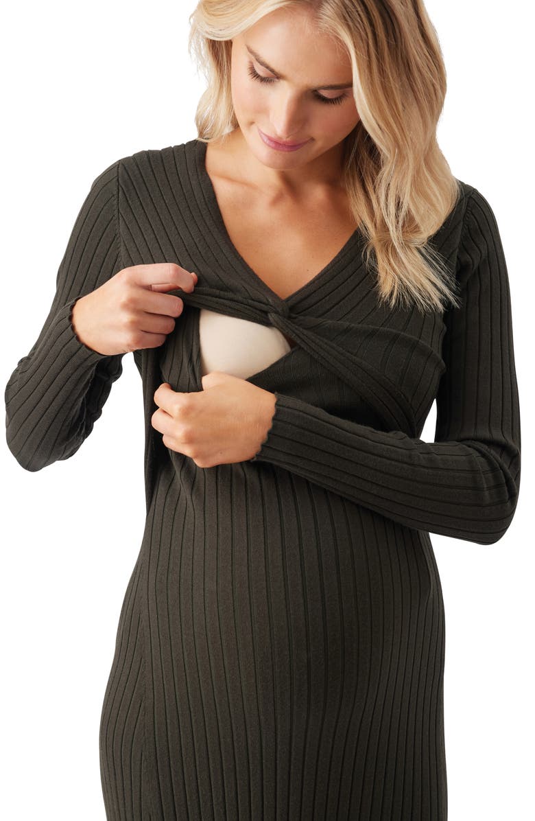 Ripe Maternity Remi Knit Nursing Dress, Alternate, color, Ivy