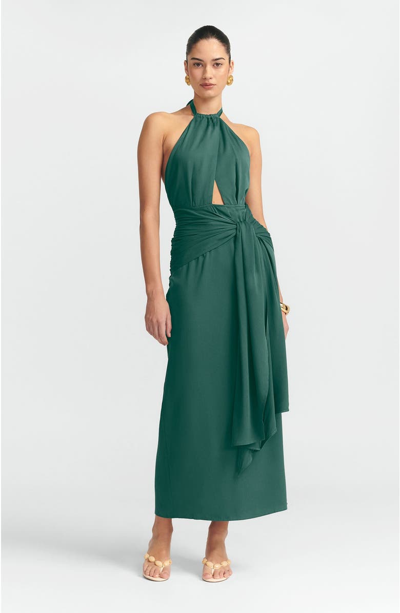 ST MRLO Nessie Midi Dress, Main, color, Forest Green