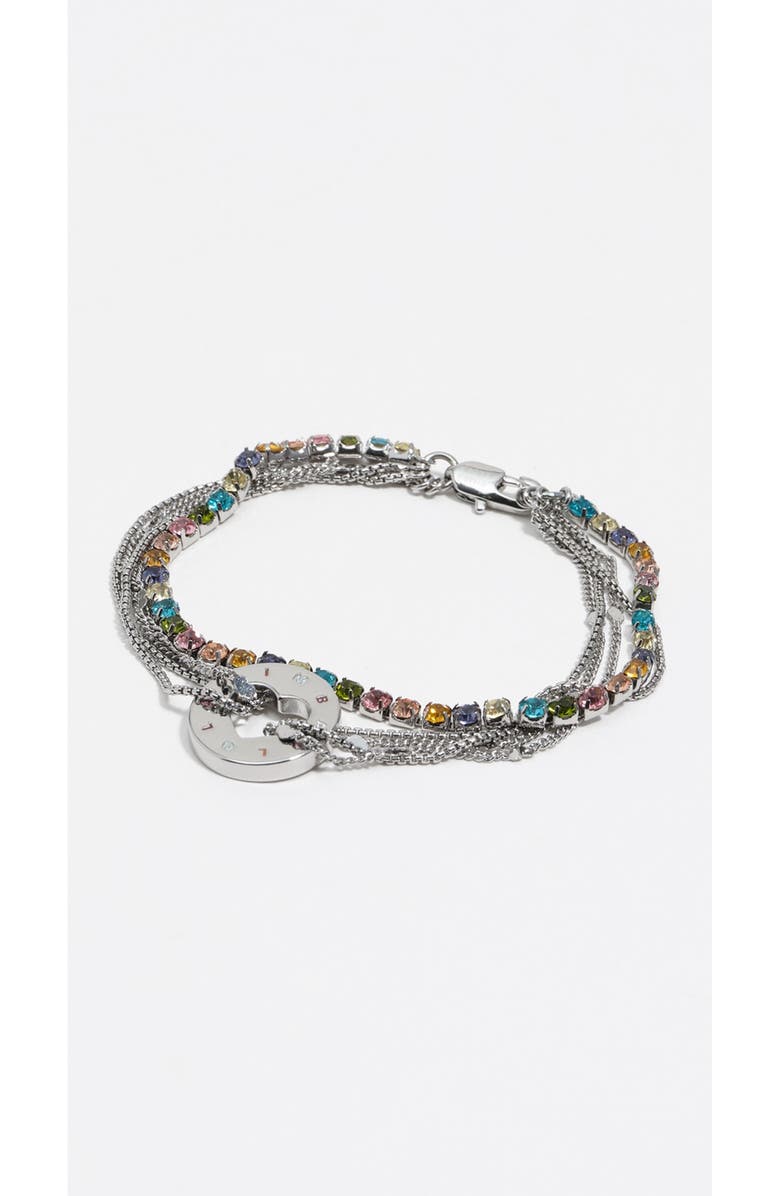 Bimba y Lola Logo Multi-Chain Bracelet, Main, color, Dark Silver