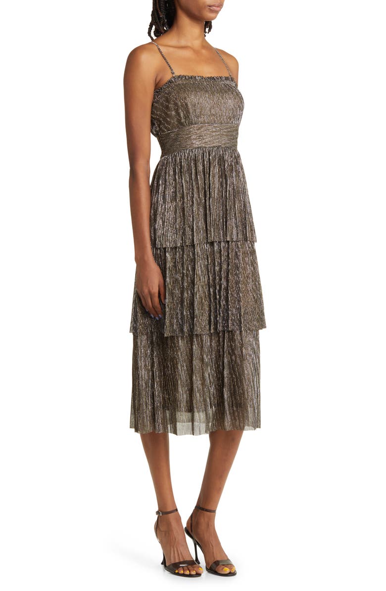 Lost + Wander Le Mysterieux Metallic Tiered Dress, Alternate, color,