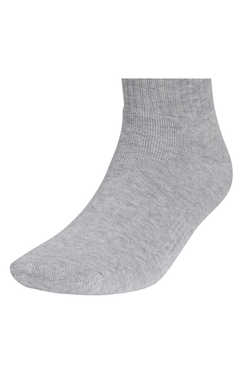 adidas Assorted 6-Pack Trefoil 2.0 Quarter Crew Socks, Alternate, color, Heather Grey/ Black/ White