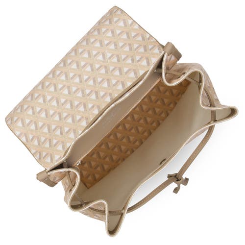 Lancaster Backpack With Flap And Snap Closure Ikon In Beige