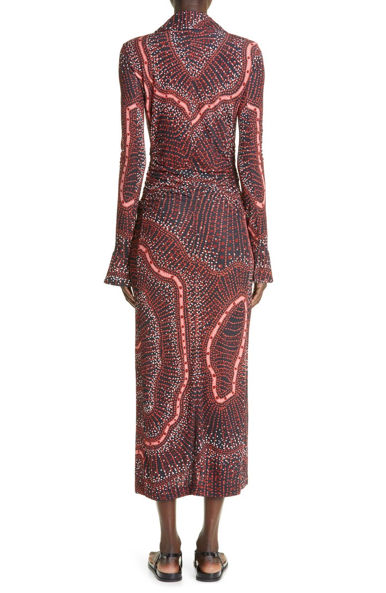 Altuzarra Claudia Dot Print Long Sleeve Jersey Midi Dress, Alternate, color, 