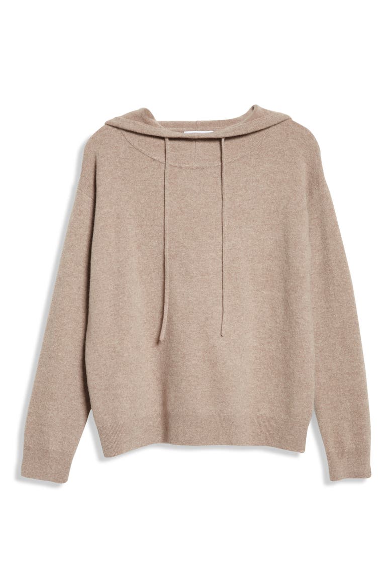 Cashmere Blend Hoodie, Alternate, color, TAN COBBLESTONE HEATHER