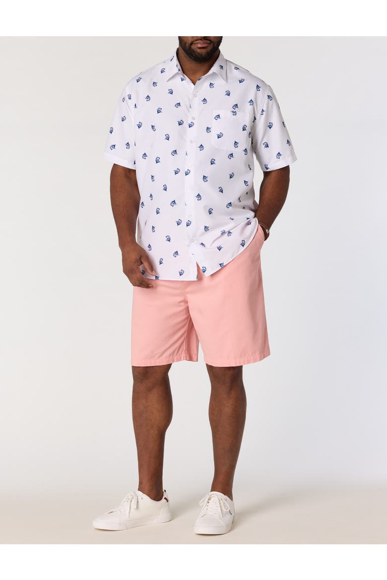 Big & Tall Marlin Print Microfiber Sport Shirt, Alternate, color, BRIGHT WHITE