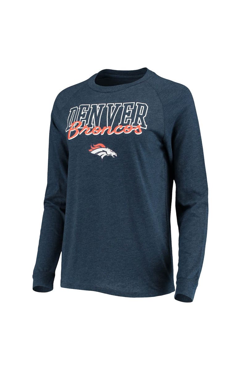 CONCEPTS SPORT Women's Concepts Sport Navy Denver Broncos Meter Knit Long Sleeve Raglan Top & Shorts Sleep Set, Alternate, color, 