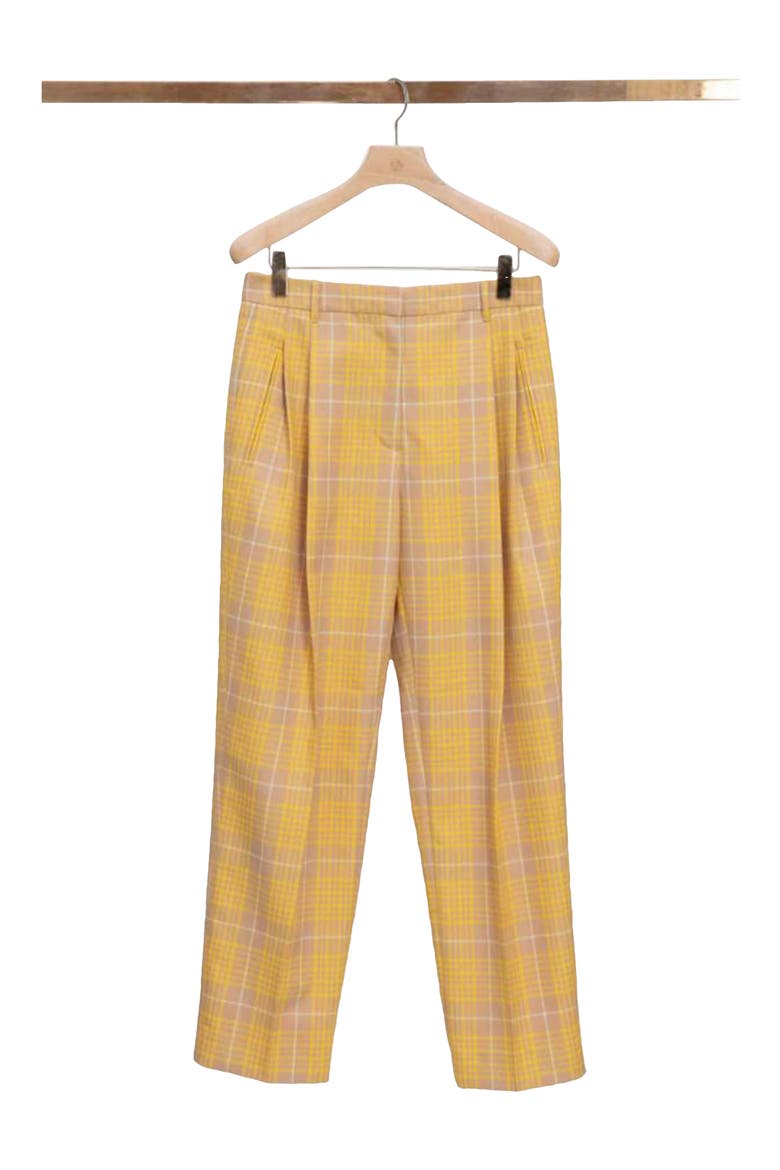 Plaid Jacquard Straight Leg Trousers, Main, color, SUNFLOWER MULTI
