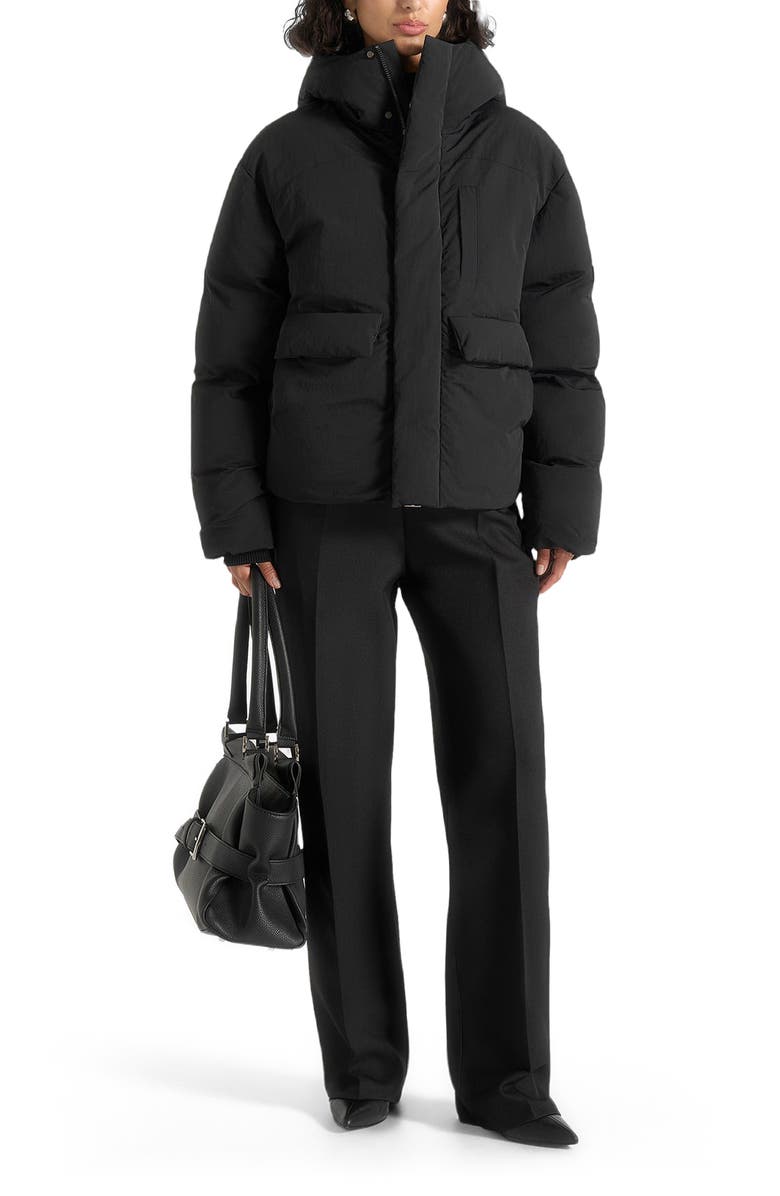 Manière De Voir Casey Unisex Minimal Raglan Puffer Jacket, Alternate, color, Black