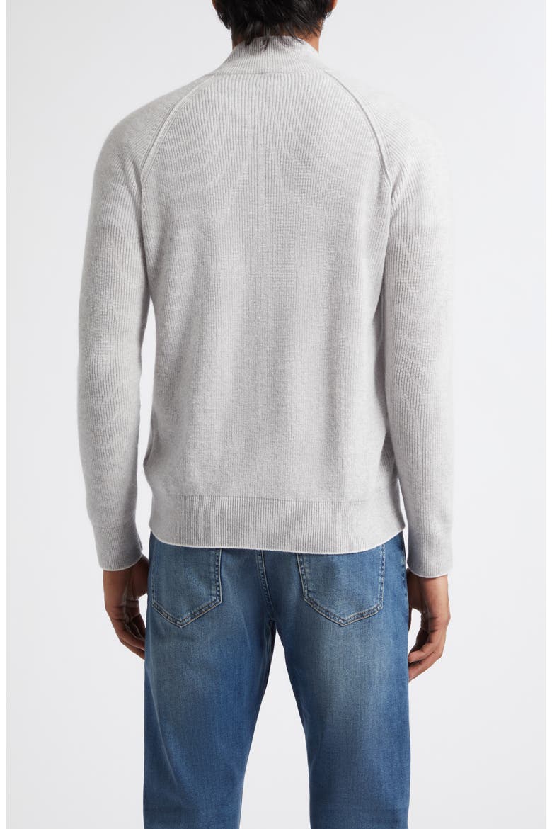 Tipped Cashmere Zip Cardigan, Alternate, color, 13-02 LT GRY SND WHT