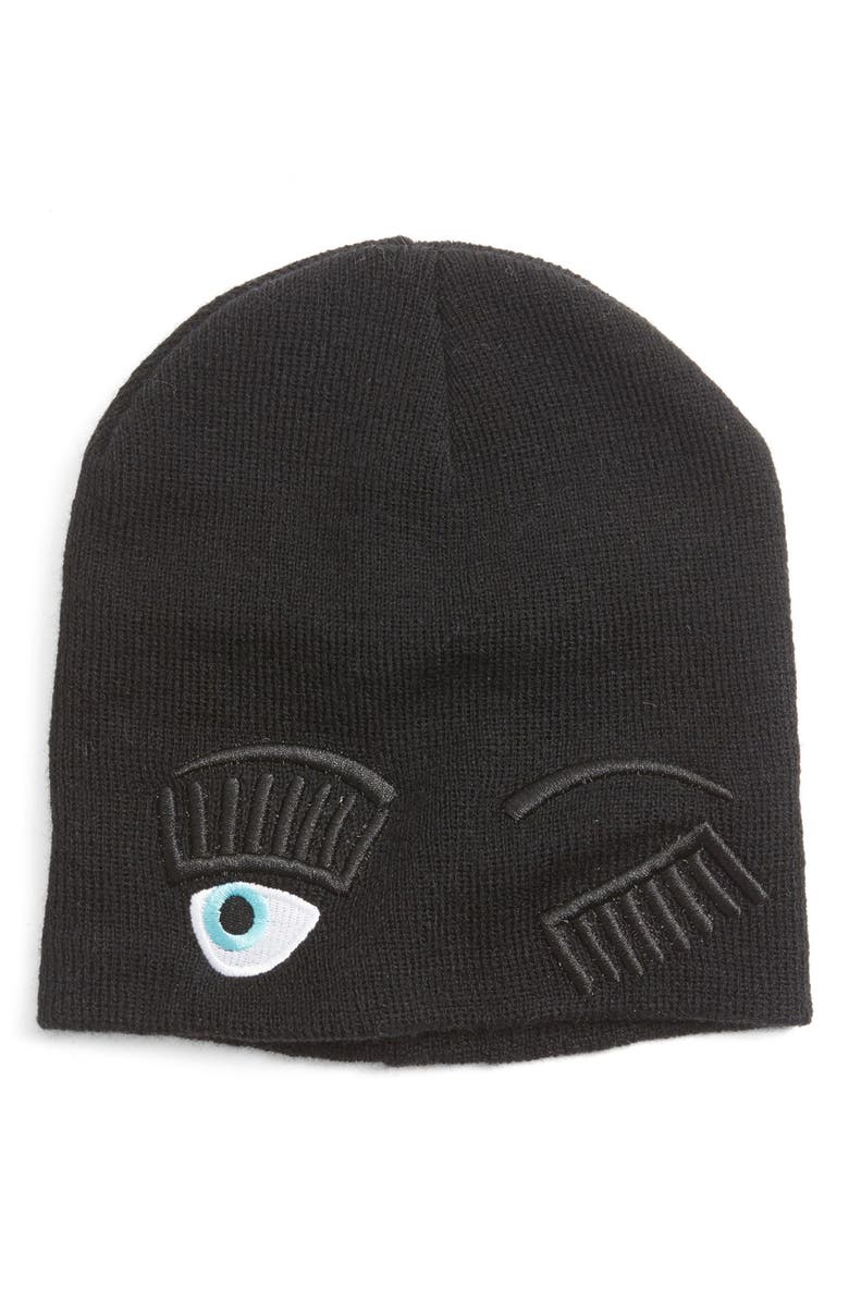 Cara Winking Knit Beanie, Main, color,