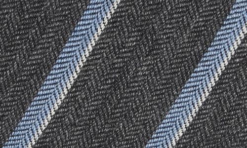 David Donahue Stripe Wool & Cashmere Blend Tie In Gray
