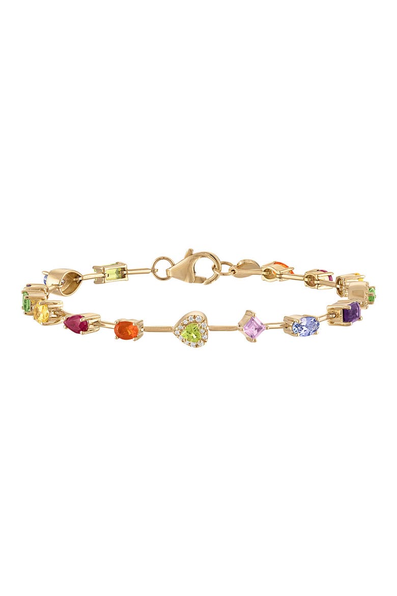 Mini Rock Candy Bracelet, Main, color, YELLOW GOLD - RAINBOW