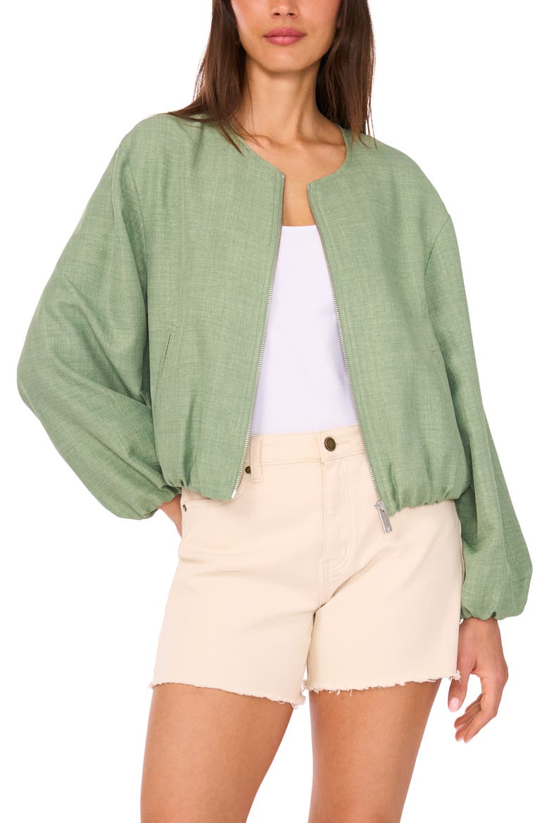 Crop Bubble Jacket, Main, color, EUCALYPTUS