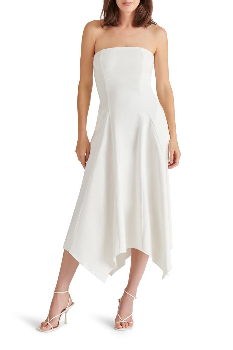 Harvey Strapless Midi Dress, Main, color, WHITE