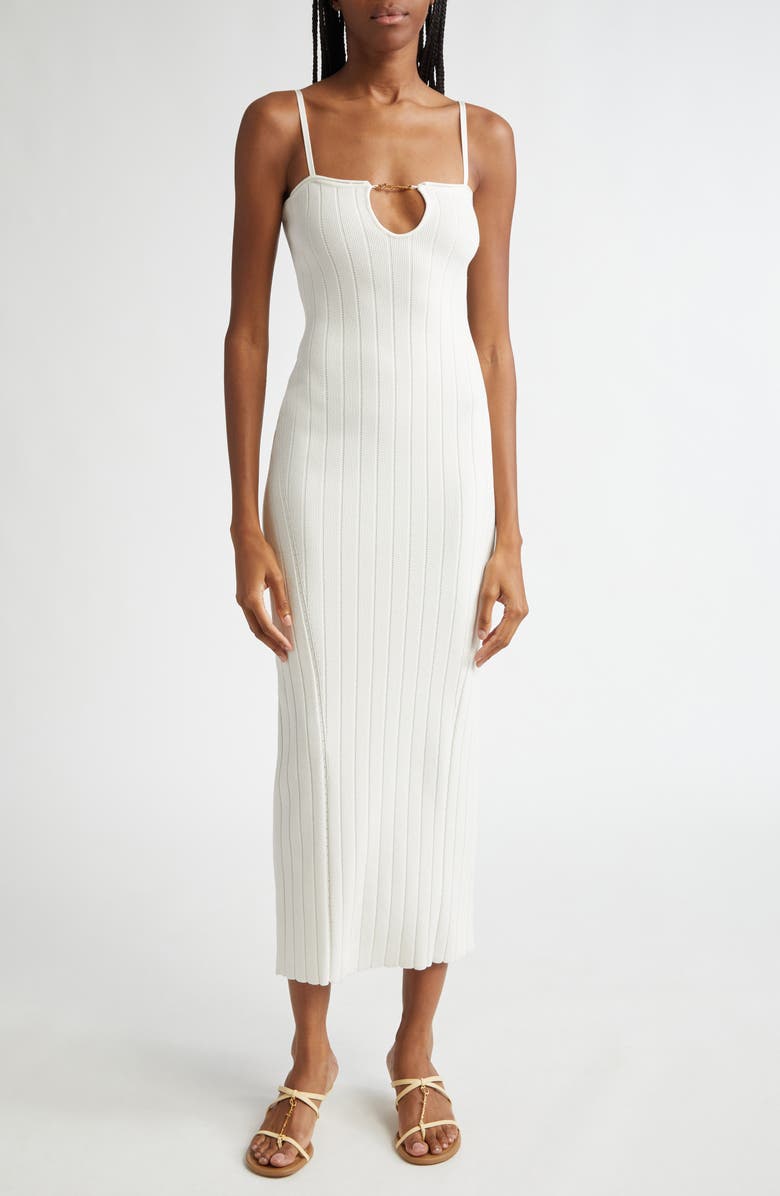 Jacquemus La Robe Sierra Bretelles Maxi Sweater Dress, Main, color, 