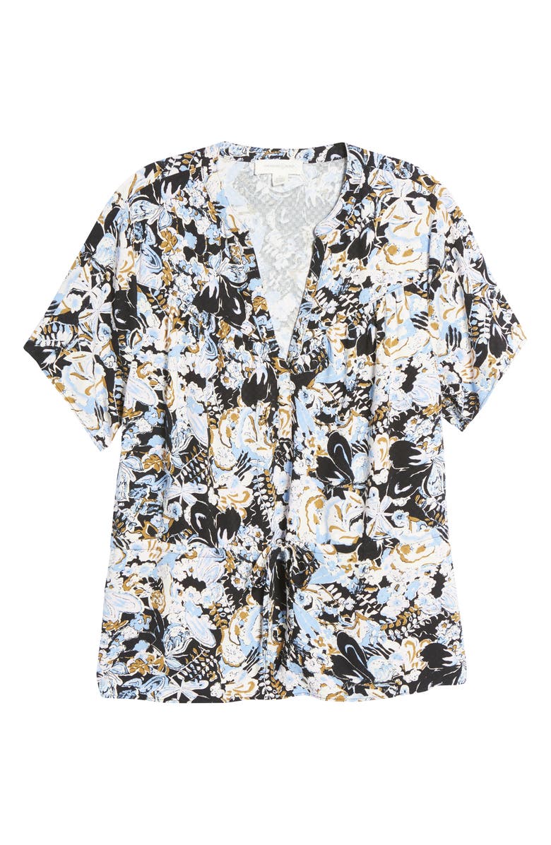 Treasure & Bond Floral Drawstring Waist Top, Alternate, color, 