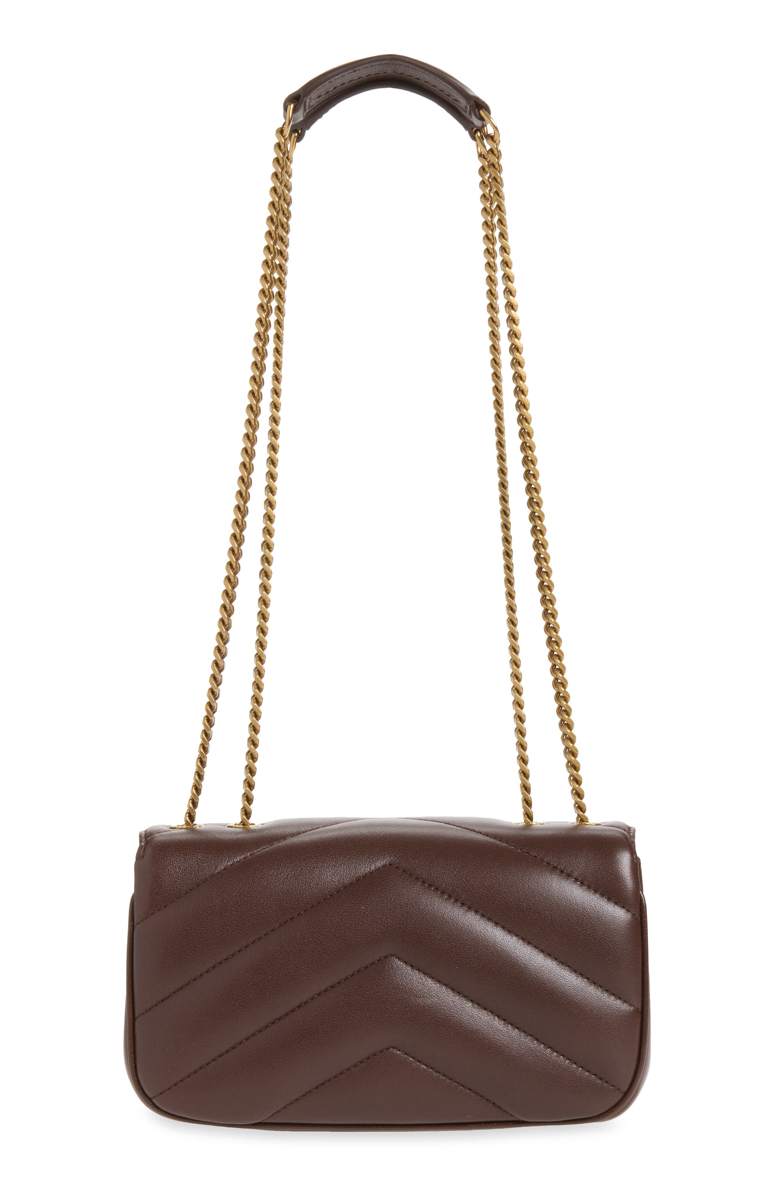 Mini Loulou Quilted Leather Shoulder Bag, Alternate, color, DEEP HICKORY