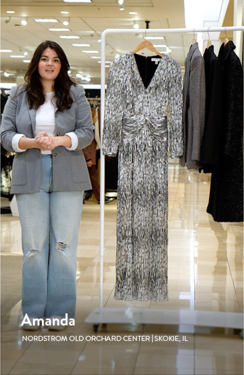 Cia Metallic Long Sleeve Dress, sales video thumbnail