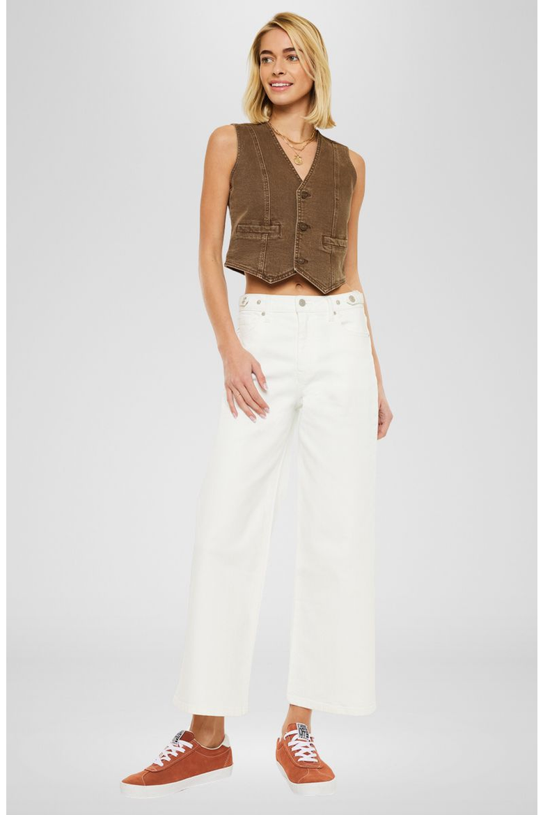 Calla Ultra High Rise Cropped Wide Leg Jeans, Alternate, color, White