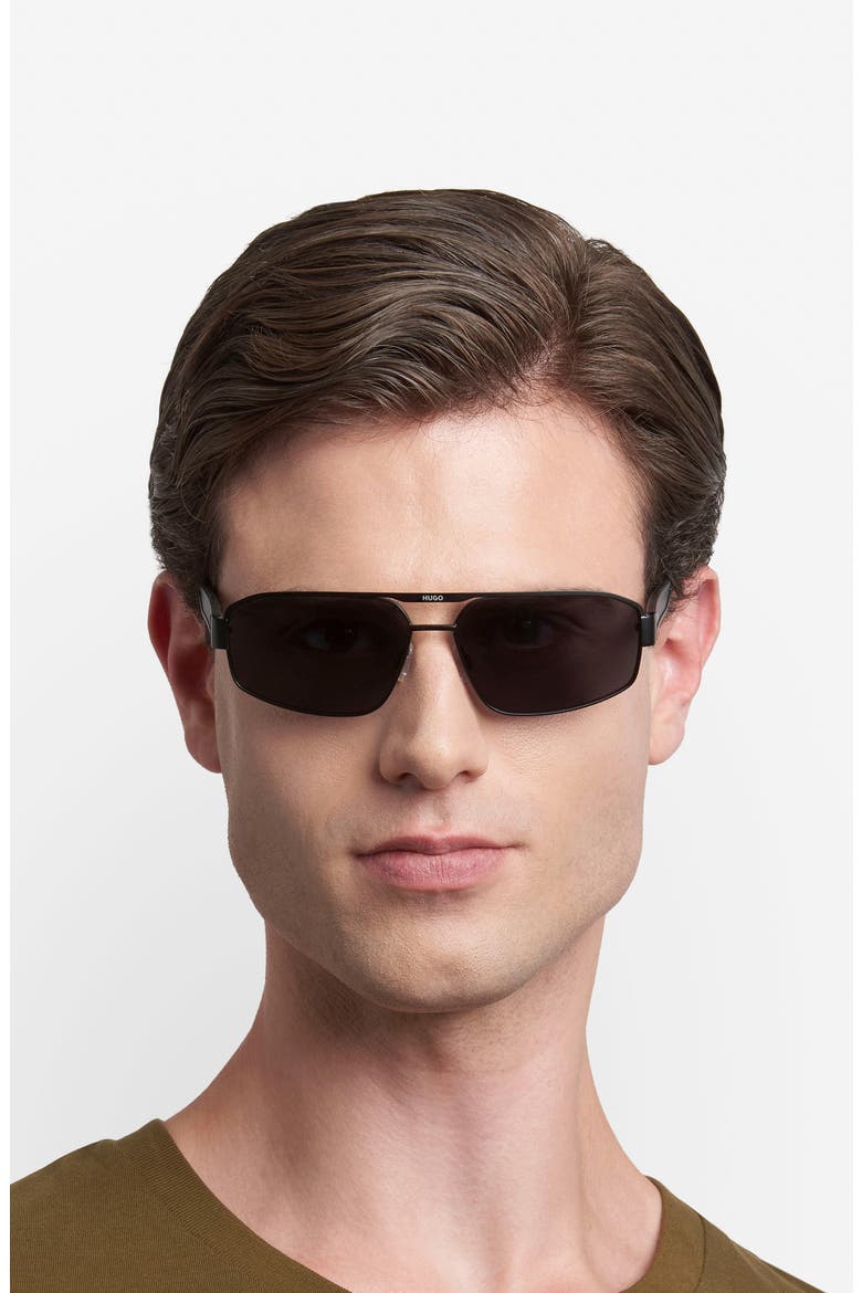60mm Navigator Sunglasses, Alternate, color, MATTE BLACK/ GREY
