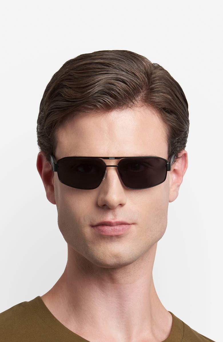 BOSS 60mm Navigator Sunglasses, Alternate, color, Matte Black/ Grey