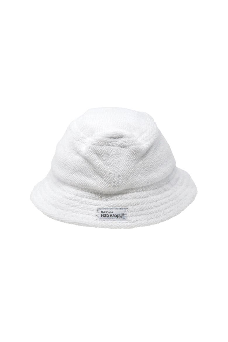 Kids UPF 50+ Terry Beach Bucket Sun Hat, Main, color, White