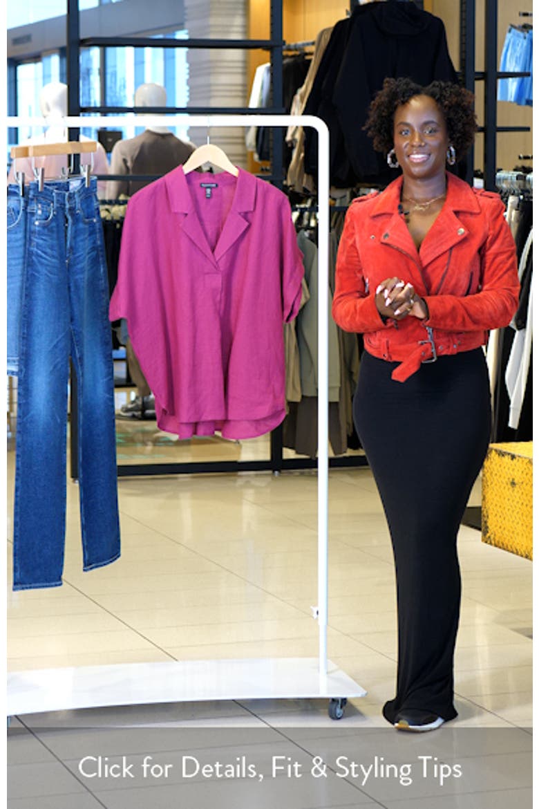 Cuffed Cap Sleeve Organic Linen Top video