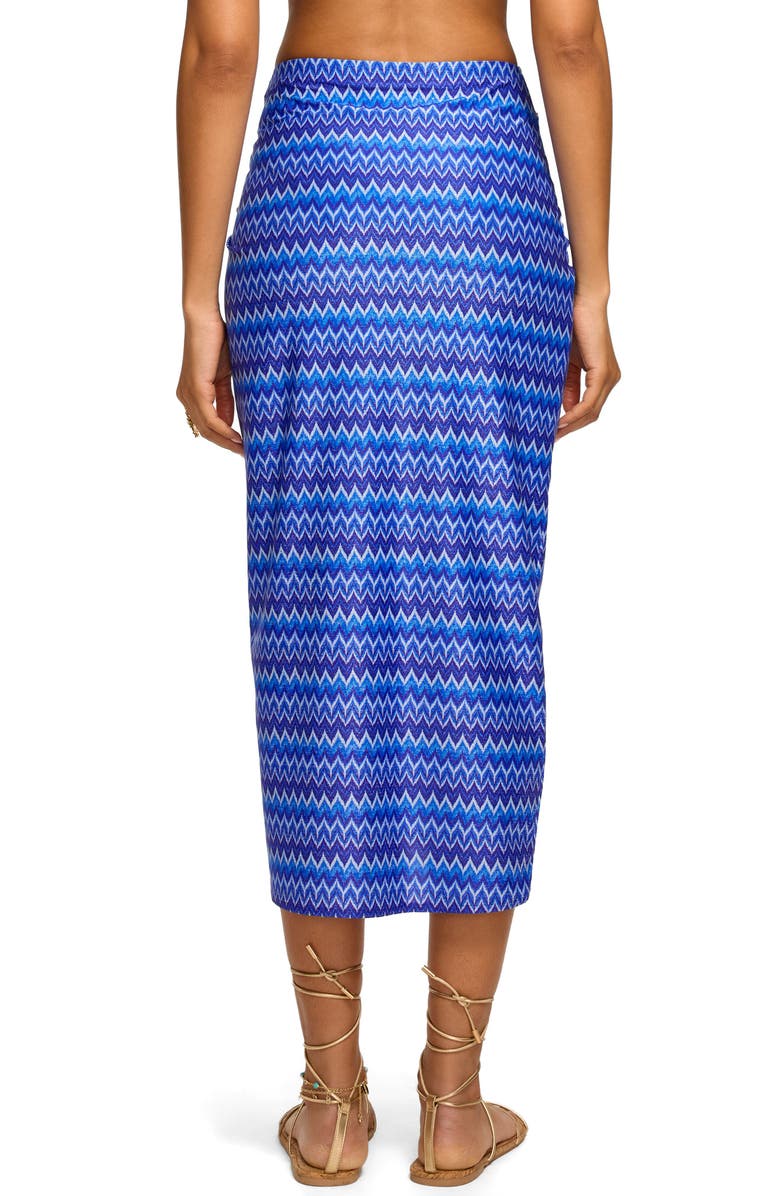 Ramy Brook Wave Xana Metallic Cover-Up Skirt, Alternate, color, Ocean Wave