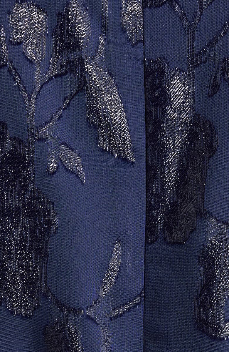 Anne Klein Metallic Long Sleeve High-Low Wrap Dress, Alternate, color, Distant Mountain