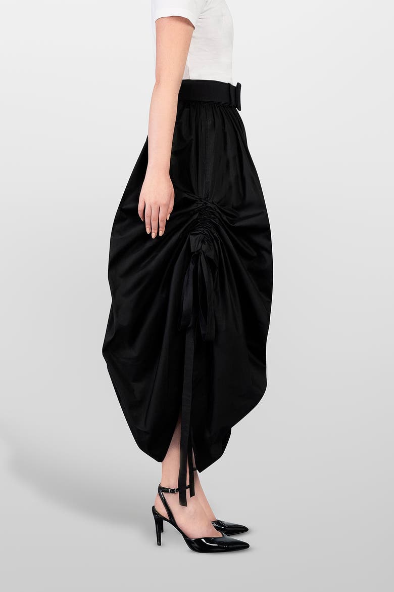 Cotton Skirt Coulisse With Belt, Alternate, color, Black