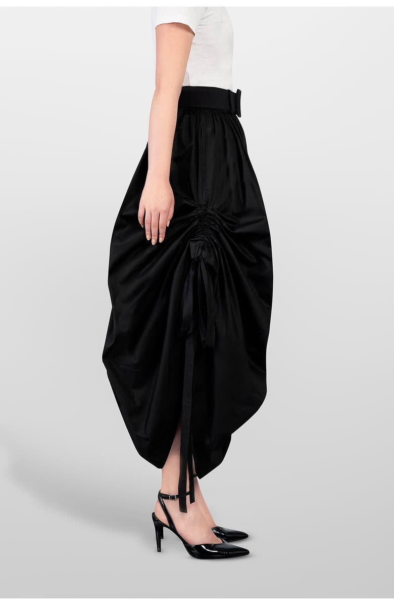 LAURA APARICIO Cotton Skirt Coulisse With Belt, Alternate, color, Black