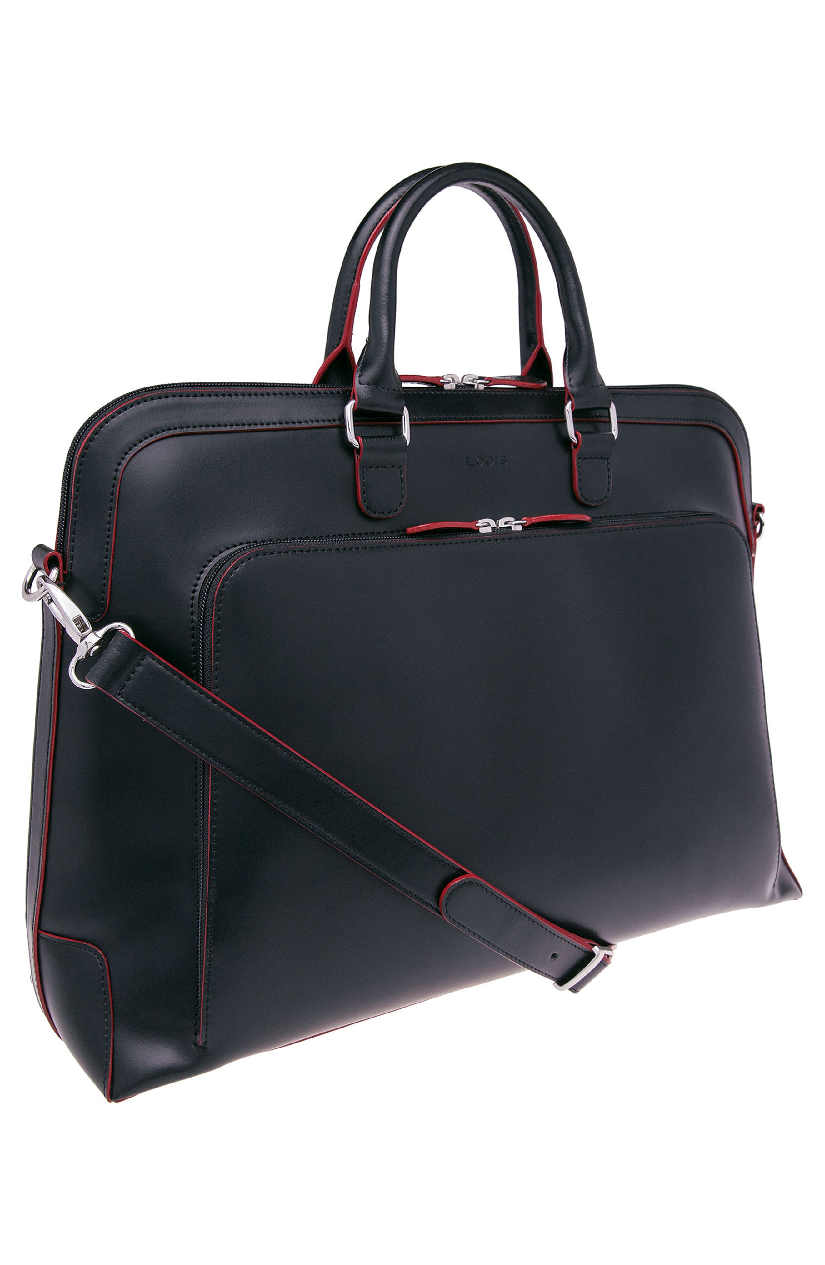 Lodis 'Audrey Brera' Leather Briefcase, Alternate, color, BLACK