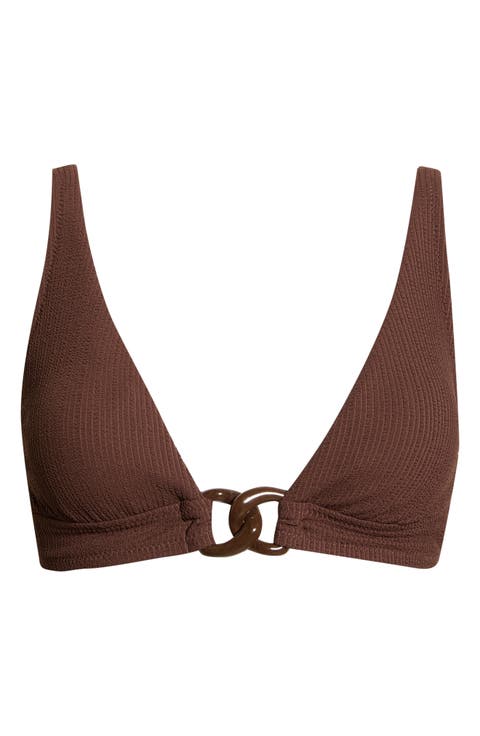 Rib Triangle Bikini Top