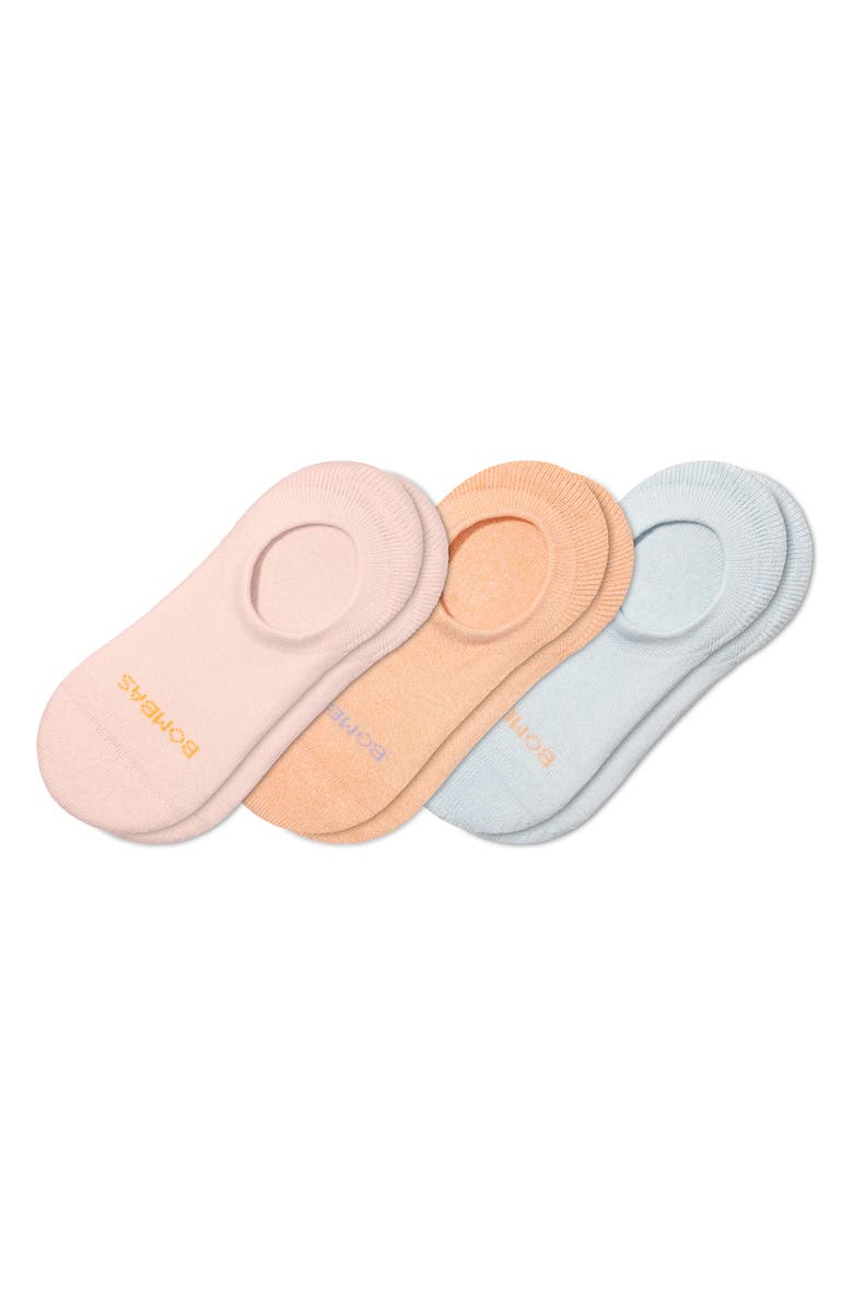Bombas Assorted 3-Pack Lightweight No-Show Socks, Main, color, Pink Apricot Mix