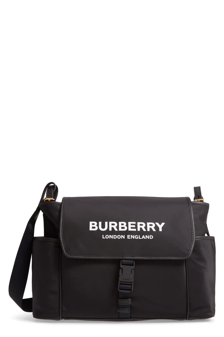 Flap Diaper Bag, Main, color, BLACK