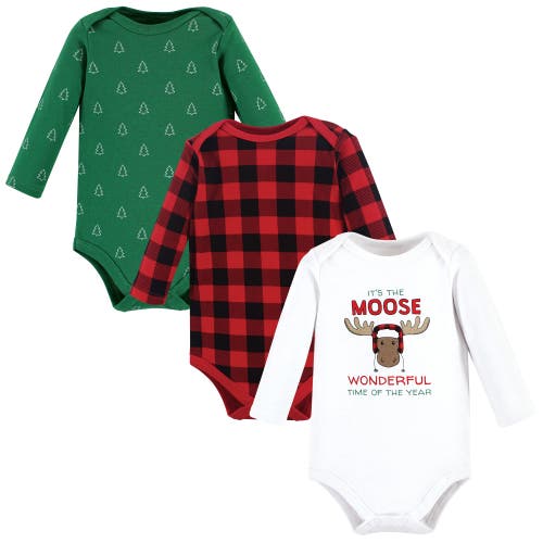 Hudson Baby Essential Long-sleeve Cotton Bodysuit Triple Set