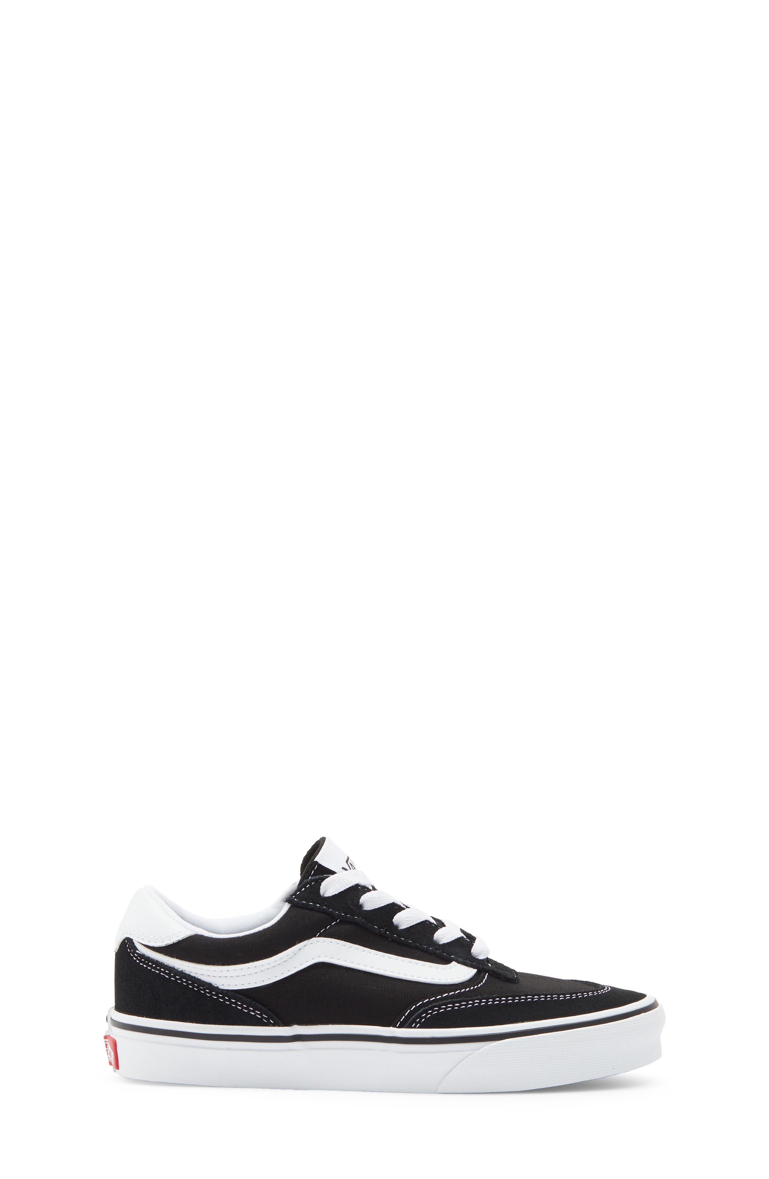Kids' Brooklyn Leather Sneaker, Alternate, color, BLACK WHITE